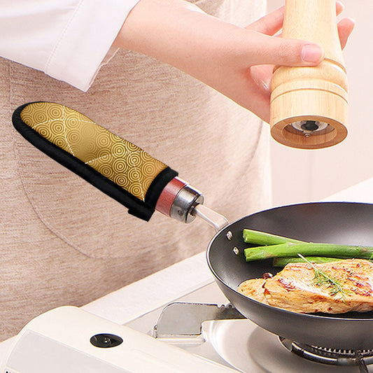 Gold Chinese Pattern Print Skillet Handle Cover
