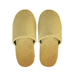 Gold Chinese Pattern Print Slippers