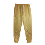 Gold Chinese Pattern Print Sweatpants