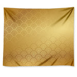 Gold Chinese Pattern Print Tapestry