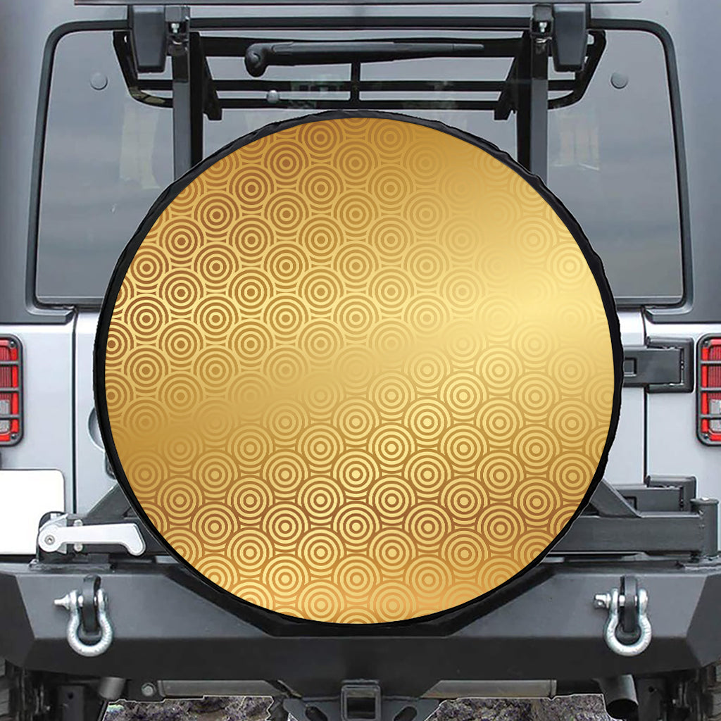 Gold Chinese Pattern Print Tire Cover