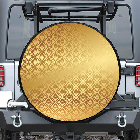 Gold Chinese Pattern Print Tire Cover