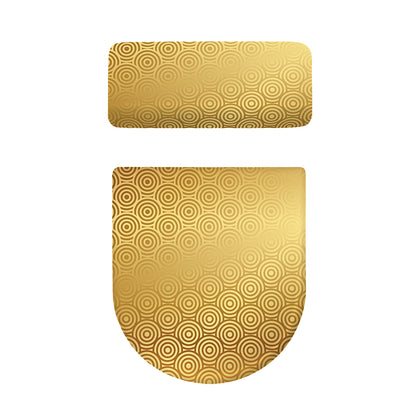 Gold Chinese Pattern Print Toilet Lid And Tank Cover Set