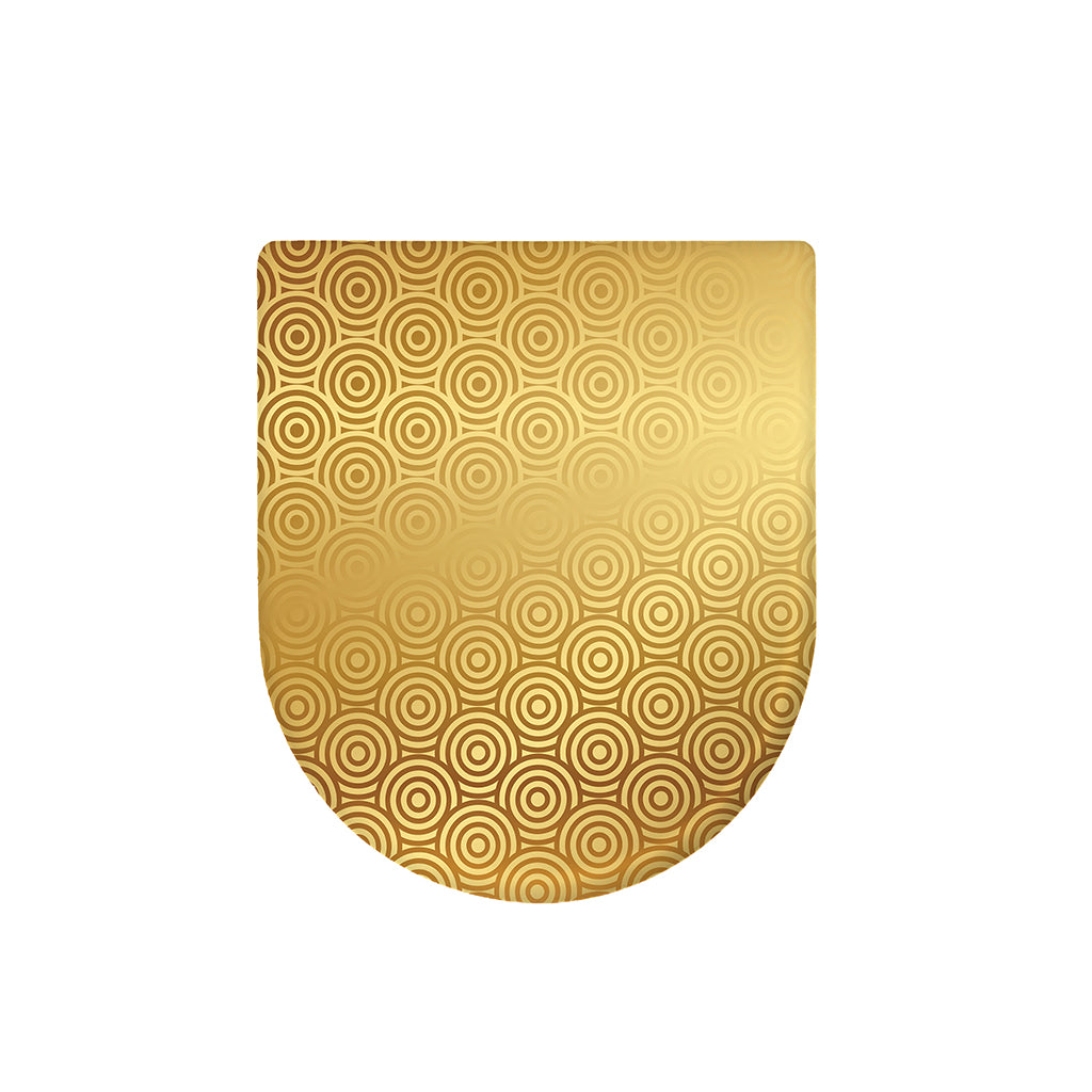 Gold Chinese Pattern Print Toilet Lid Cover