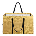 Gold Chinese Pattern Print Utility Tote Bag