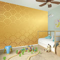 Gold Chinese Pattern Print Wall Sticker