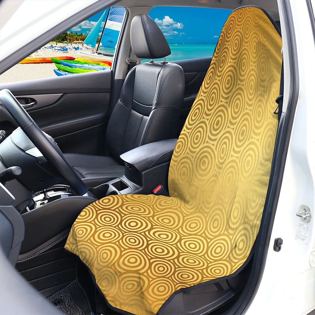 Gold Chinese Pattern Print Waterproof Car Seat Cover