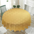 Gold Chinese Pattern Print Waterproof Round Tablecloth