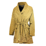 Gold Chinese Pattern Print Women's Bathrobe
