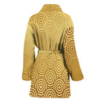 Gold Chinese Pattern Print Women's Bathrobe