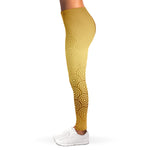 Gold Chinese Pattern Print Women's Leggings