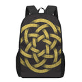 Gold Circle Celtic Knot Symbol Print 17 Inch Backpack