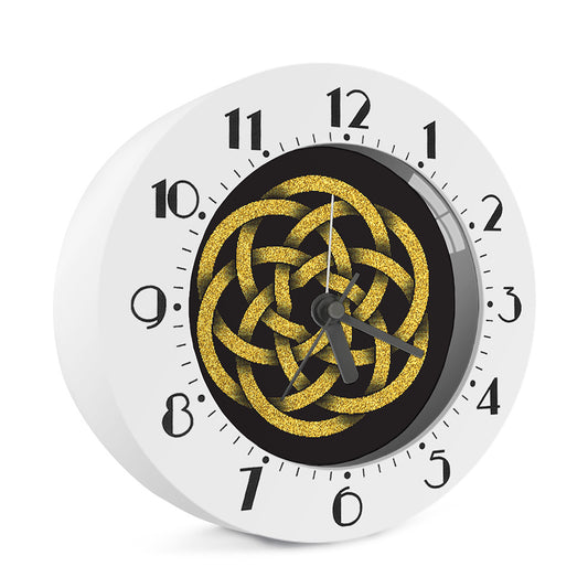 Gold Circle Celtic Knot Symbol Print Alarm Clock