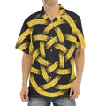 Gold Circle Celtic Knot Symbol Print Aloha Shirt