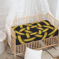 Gold Circle Celtic Knot Symbol Print Baby Crib Sheet