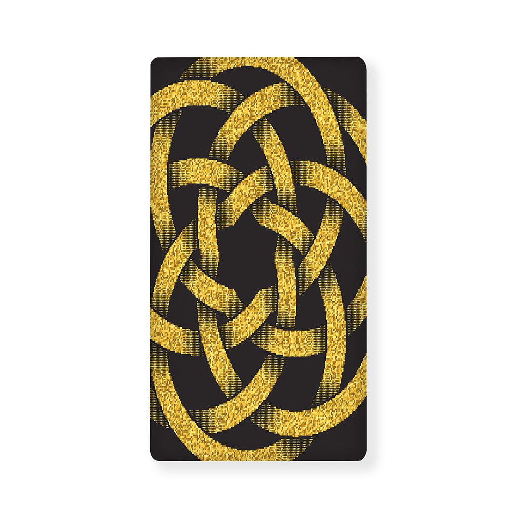 Gold Circle Celtic Knot Symbol Print Baby Crib Sheet