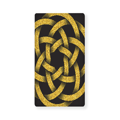 Gold Circle Celtic Knot Symbol Print Baby Crib Sheet
