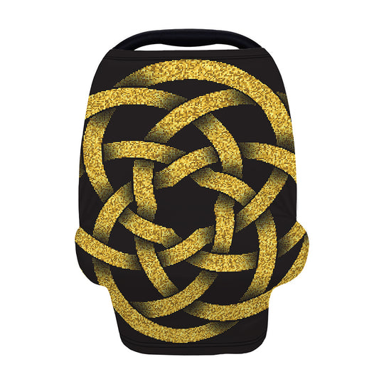 Gold Circle Celtic Knot Symbol Print Baby Seat Cover
