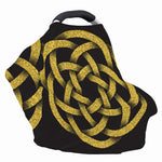 Gold Circle Celtic Knot Symbol Print Baby Seat Cover