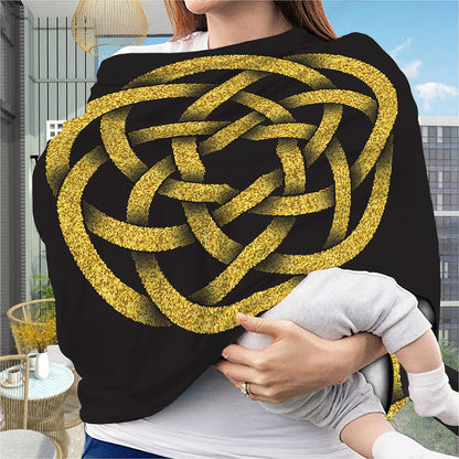 Gold Circle Celtic Knot Symbol Print Baby Seat Cover