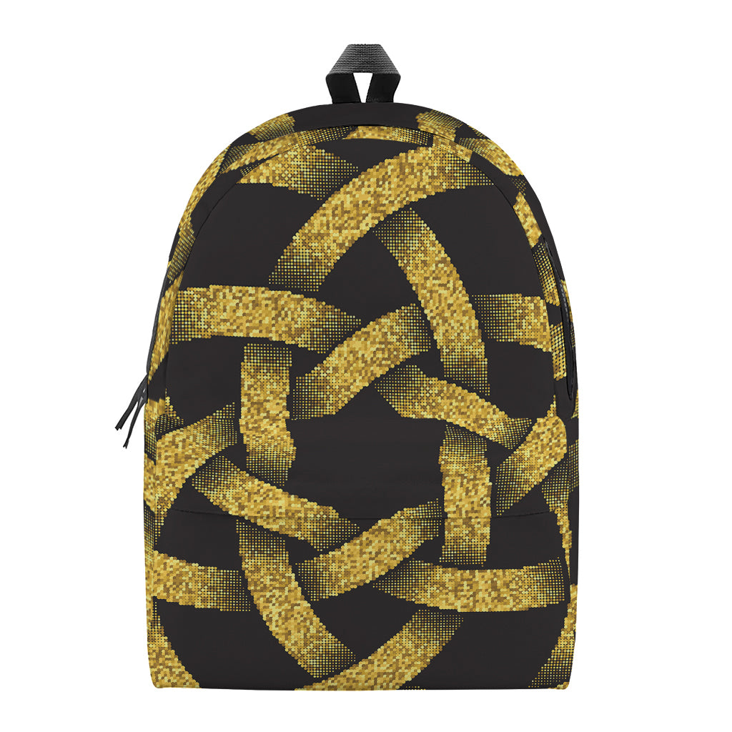 Gold Circle Celtic Knot Symbol Print Backpack