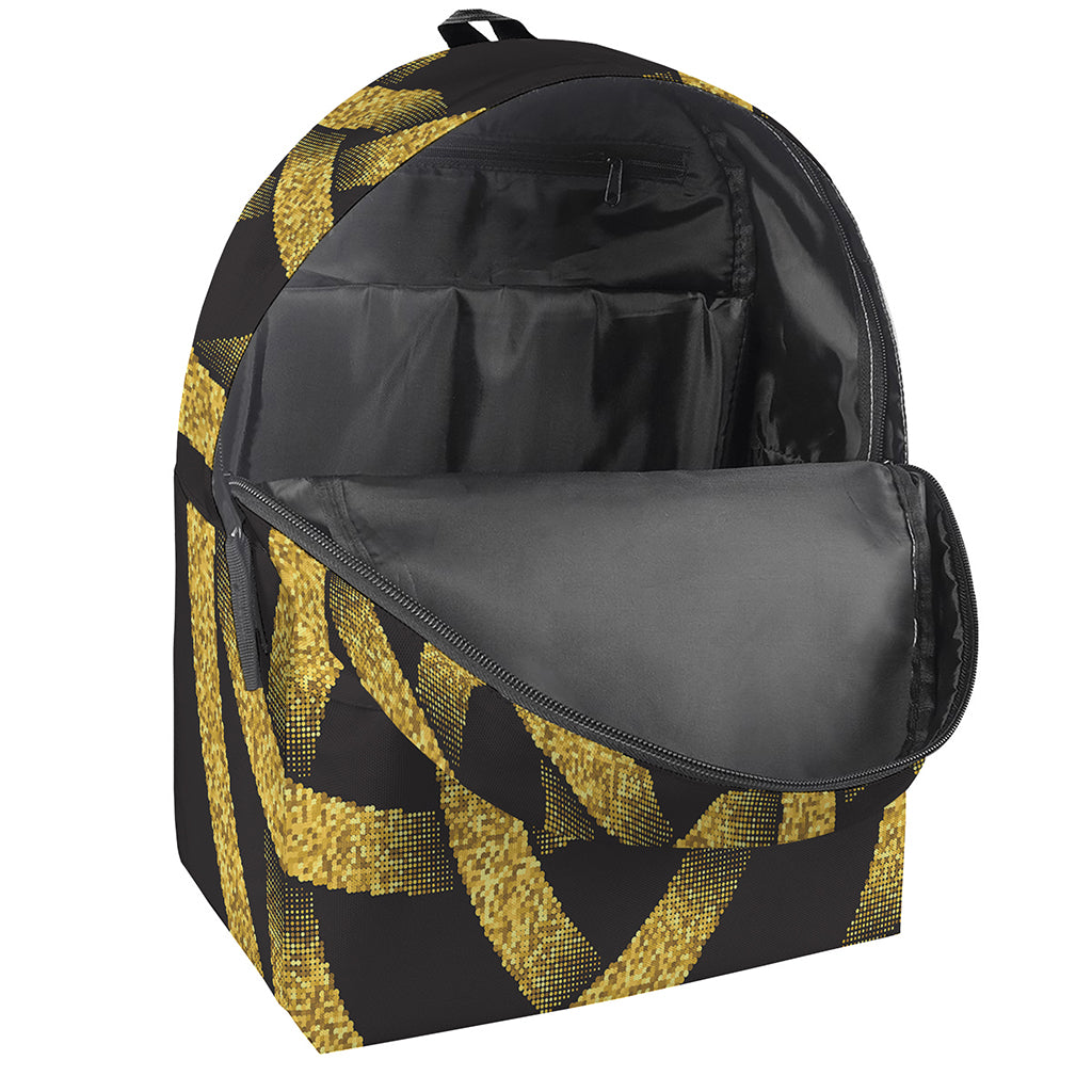 Gold Circle Celtic Knot Symbol Print Backpack