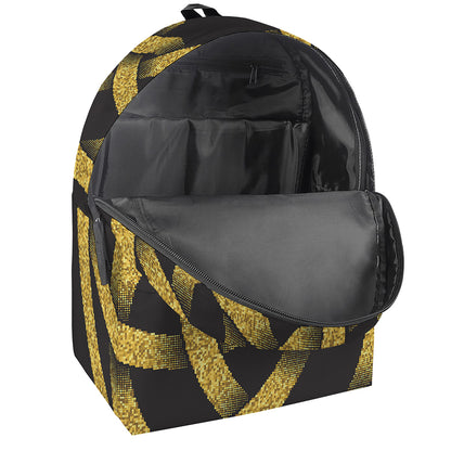 Gold Circle Celtic Knot Symbol Print Backpack