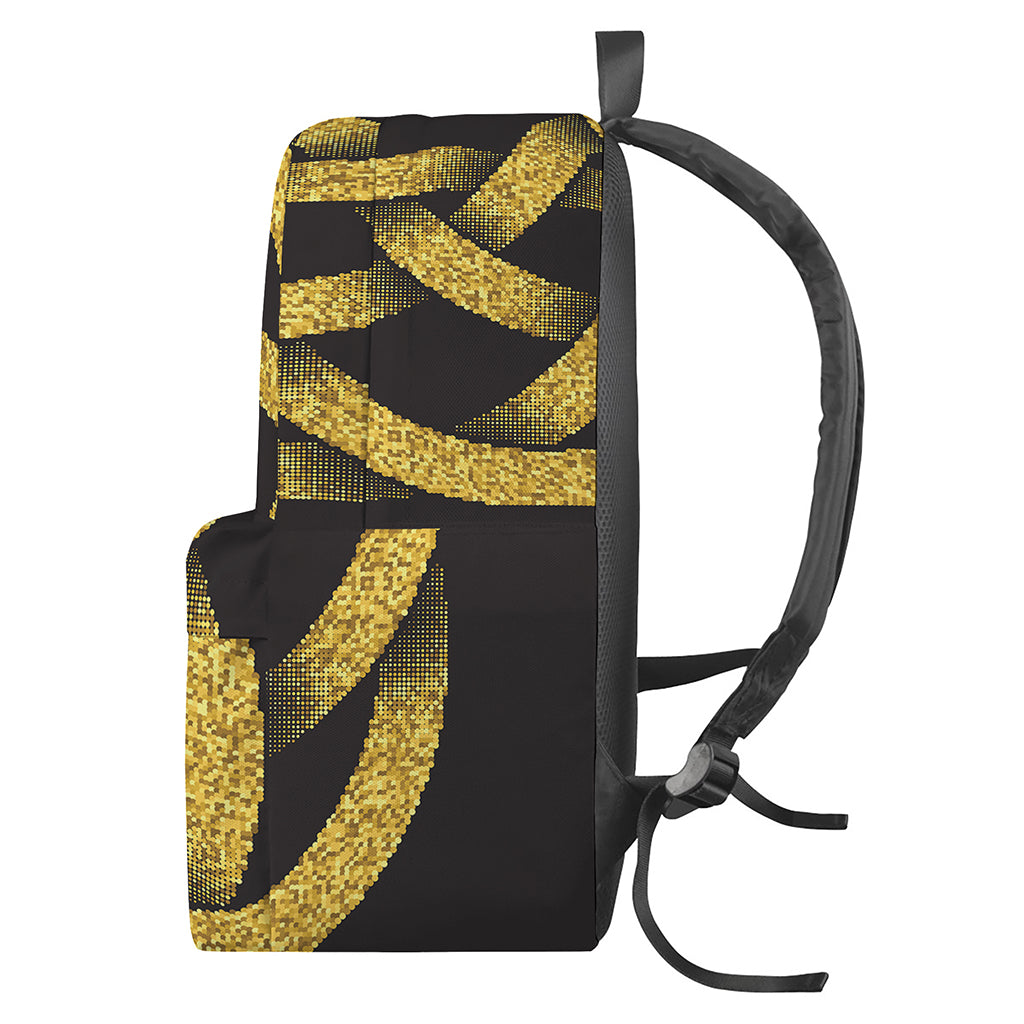 Gold Circle Celtic Knot Symbol Print Backpack