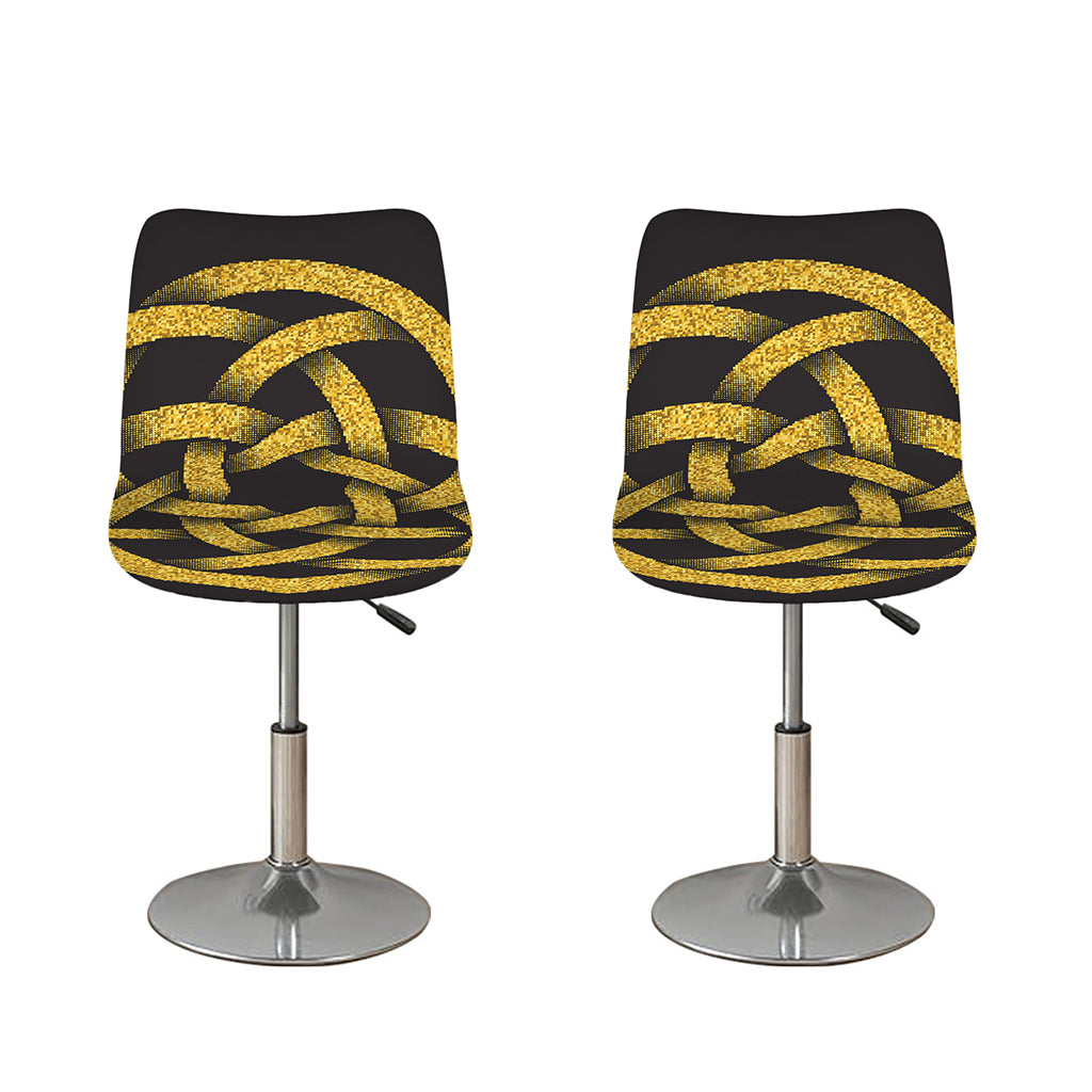 Gold Circle Celtic Knot Symbol Print Bar Stool Covers