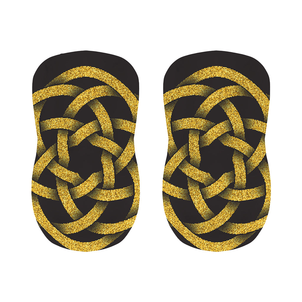 Gold Circle Celtic Knot Symbol Print Bar Stool Covers