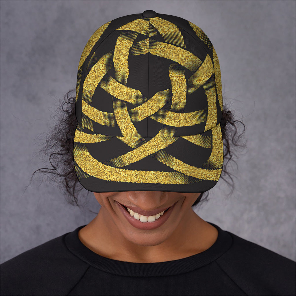 Gold Circle Celtic Knot Symbol Print Baseball Cap