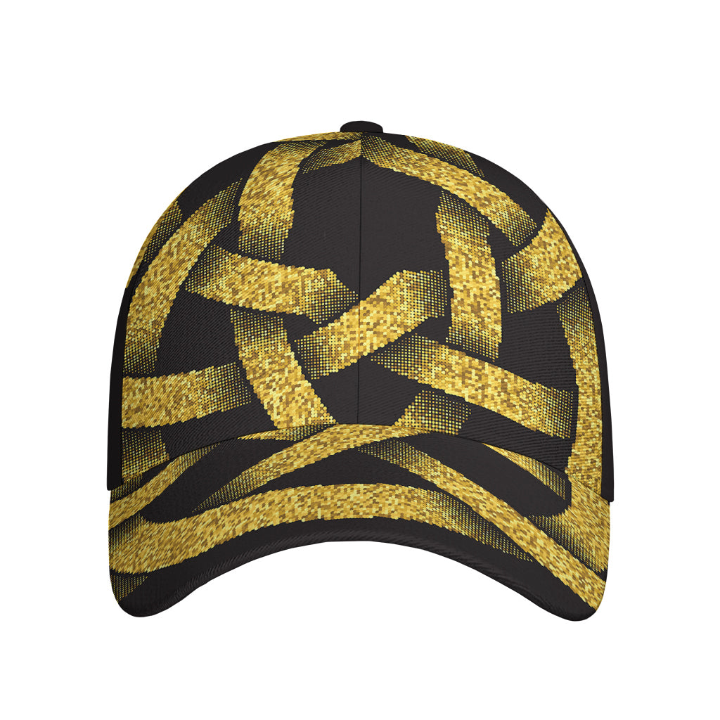 Gold Circle Celtic Knot Symbol Print Baseball Cap