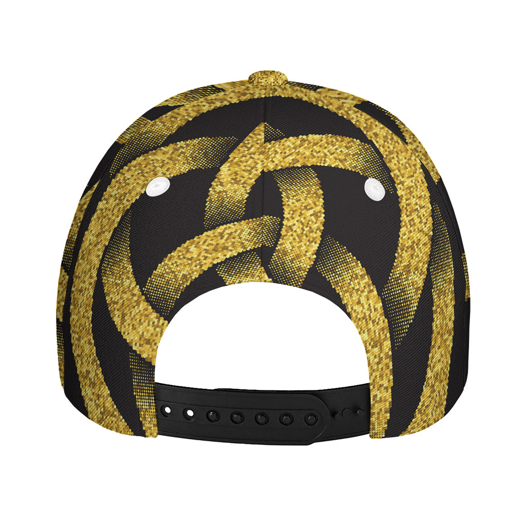 Gold Circle Celtic Knot Symbol Print Baseball Cap