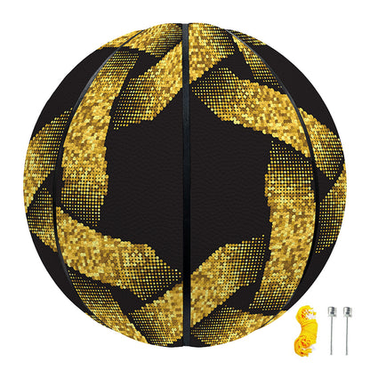 Gold Circle Celtic Knot Symbol Print Basketball