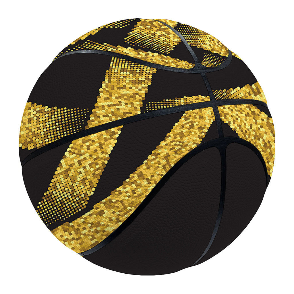 Gold Circle Celtic Knot Symbol Print Basketball