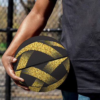 Gold Circle Celtic Knot Symbol Print Basketball