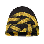 Gold Circle Celtic Knot Symbol Print Beanie