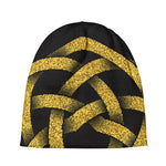 Gold Circle Celtic Knot Symbol Print Beanie