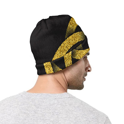 Gold Circle Celtic Knot Symbol Print Beanie