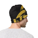 Gold Circle Celtic Knot Symbol Print Beanie