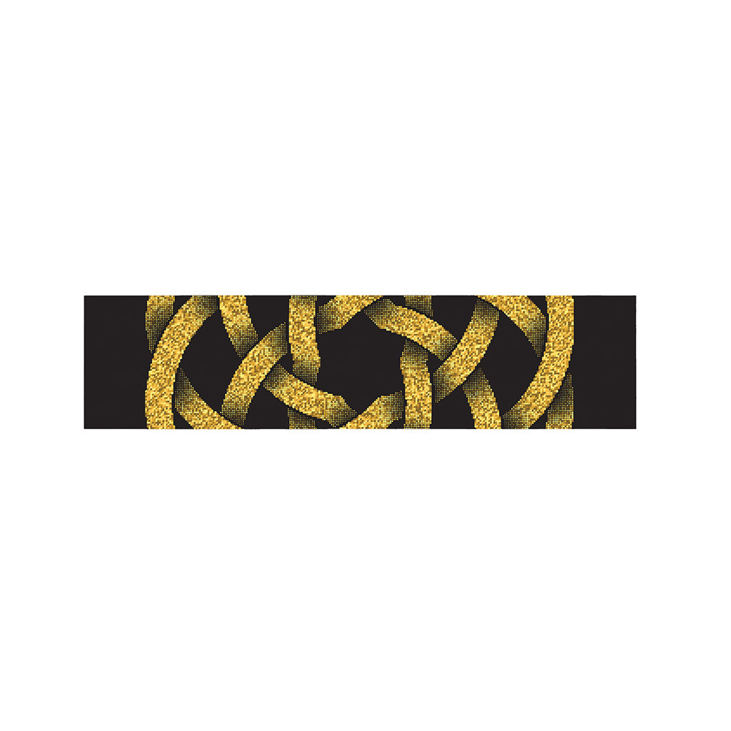 Gold Circle Celtic Knot Symbol Print Bed Runner