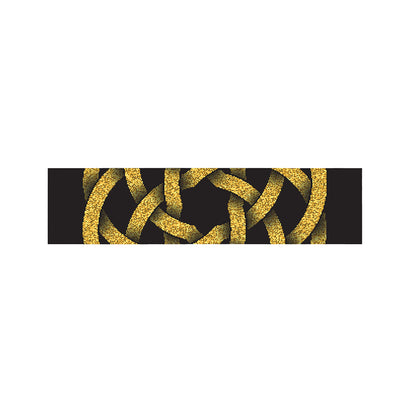 Gold Circle Celtic Knot Symbol Print Bed Runner