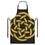 Gold Circle Celtic Knot Symbol Print Bib Apron With Pocket