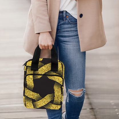 Gold Circle Celtic Knot Symbol Print Bible Tote Bag