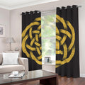 Gold Circle Celtic Knot Symbol Print Dimout Grommet Curtains