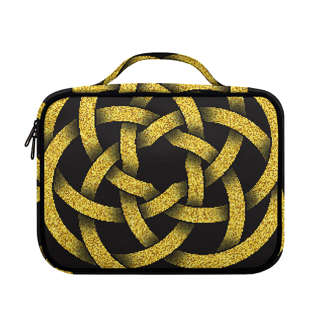 Gold Circle Celtic Knot Symbol Print Briefcase Bible Bag
