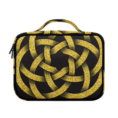 Gold Circle Celtic Knot Symbol Print Briefcase Bible Bag