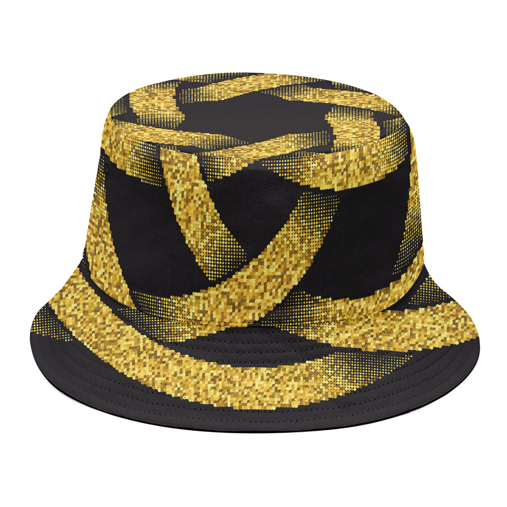 Gold Circle Celtic Knot Symbol Print Bucket Hat