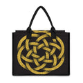 Gold Circle Celtic Knot Symbol Print Canvas Tote Bag