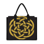 Gold Circle Celtic Knot Symbol Print Canvas Tote Bag